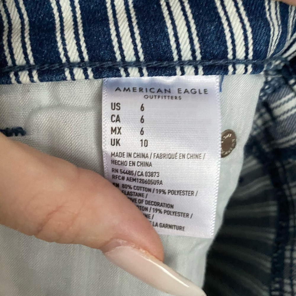 Pinstriped Jean Short